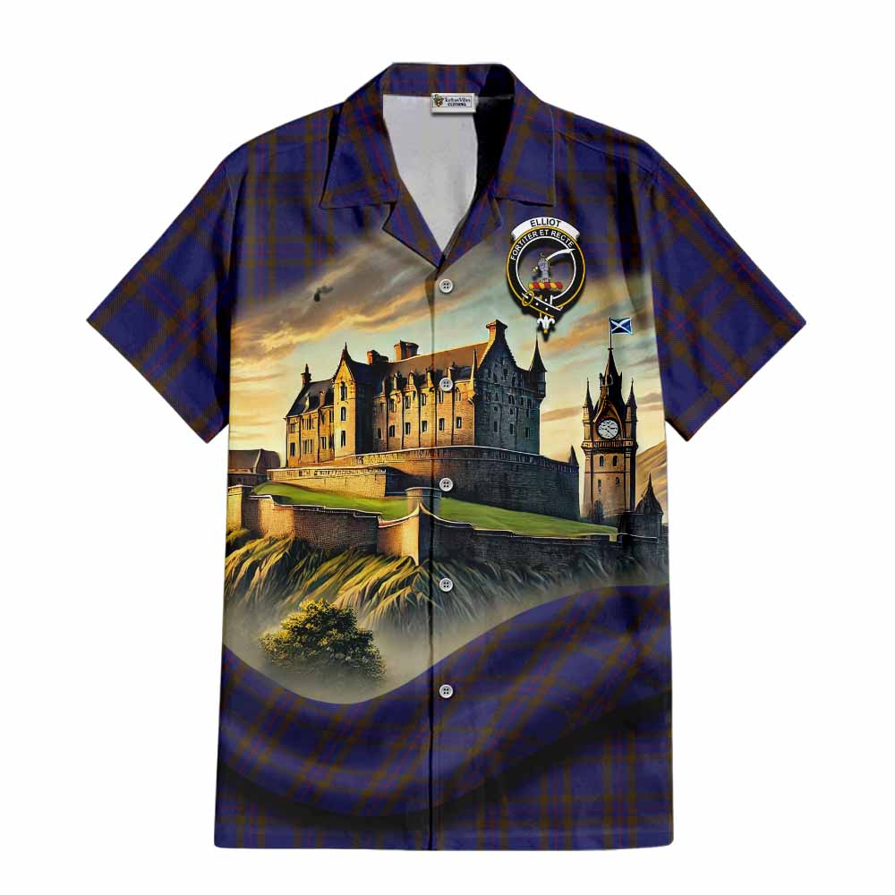 Elliot Tartan Family Crest Hawaiian Shirt with Scottish Ancient Castle Style Kid - Tartan Vibes Clothing