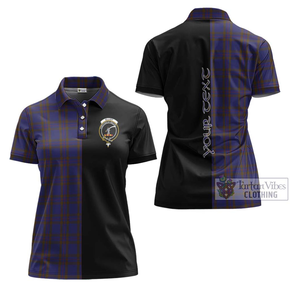 Elliot Tartan Women's Polo Shirt with Family Crest and Half Of Me Style Women - Tartanvibesclothing Shop