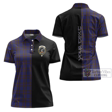 Elliot Tartan Women's Polo Shirt with Family Crest and Half Of Me Style