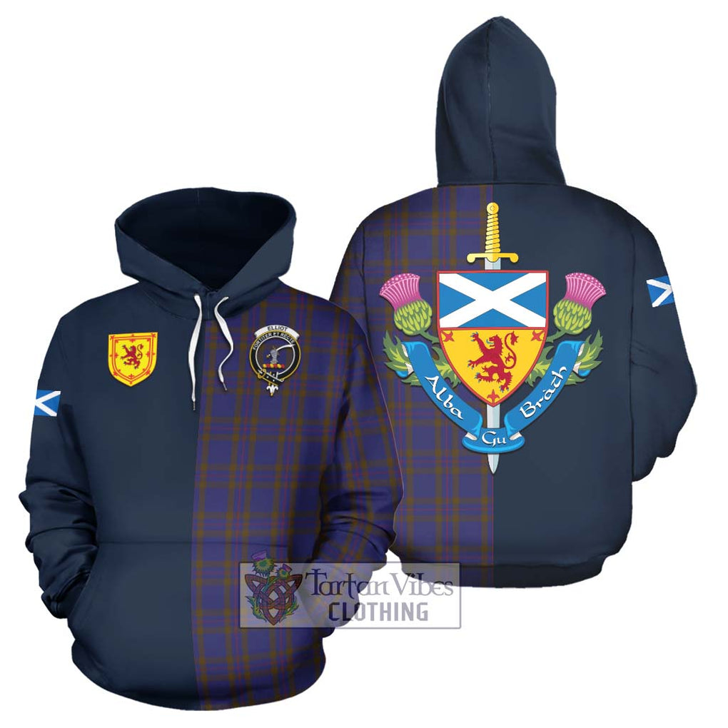 Tartan Vibes Clothing Elliot Tartan Hoodie with Scottish Lion Royal Arm Half Style