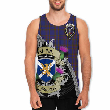 Elliot Tartan Family Crest Men's Tank Top Lion Rampant Royal Thistle Shield Celtic Inspired Men - Tartan Vibes Clothing