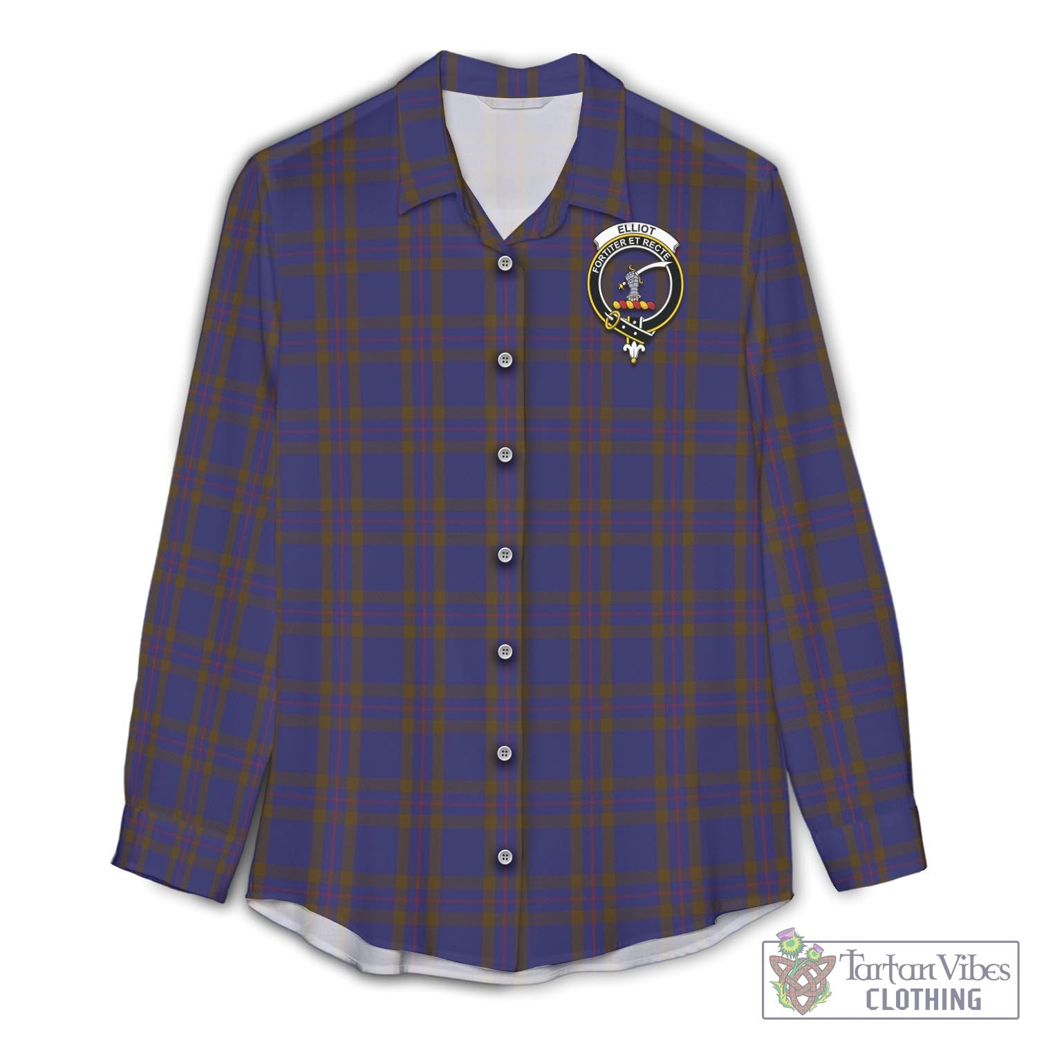 Elliot Tartan Womens Casual Shirt with Family Crest