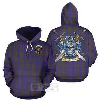 Elliot Tartan Hoodie with Family Crest Celtic Skull Style