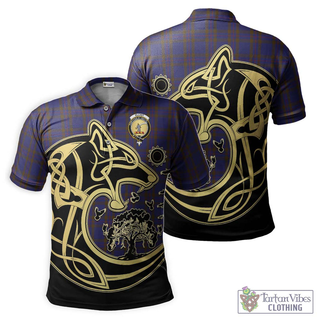 Elliot Tartan Polo Shirt with Family Crest Celtic Wolf Style Kid - Tartan Vibes Clothing