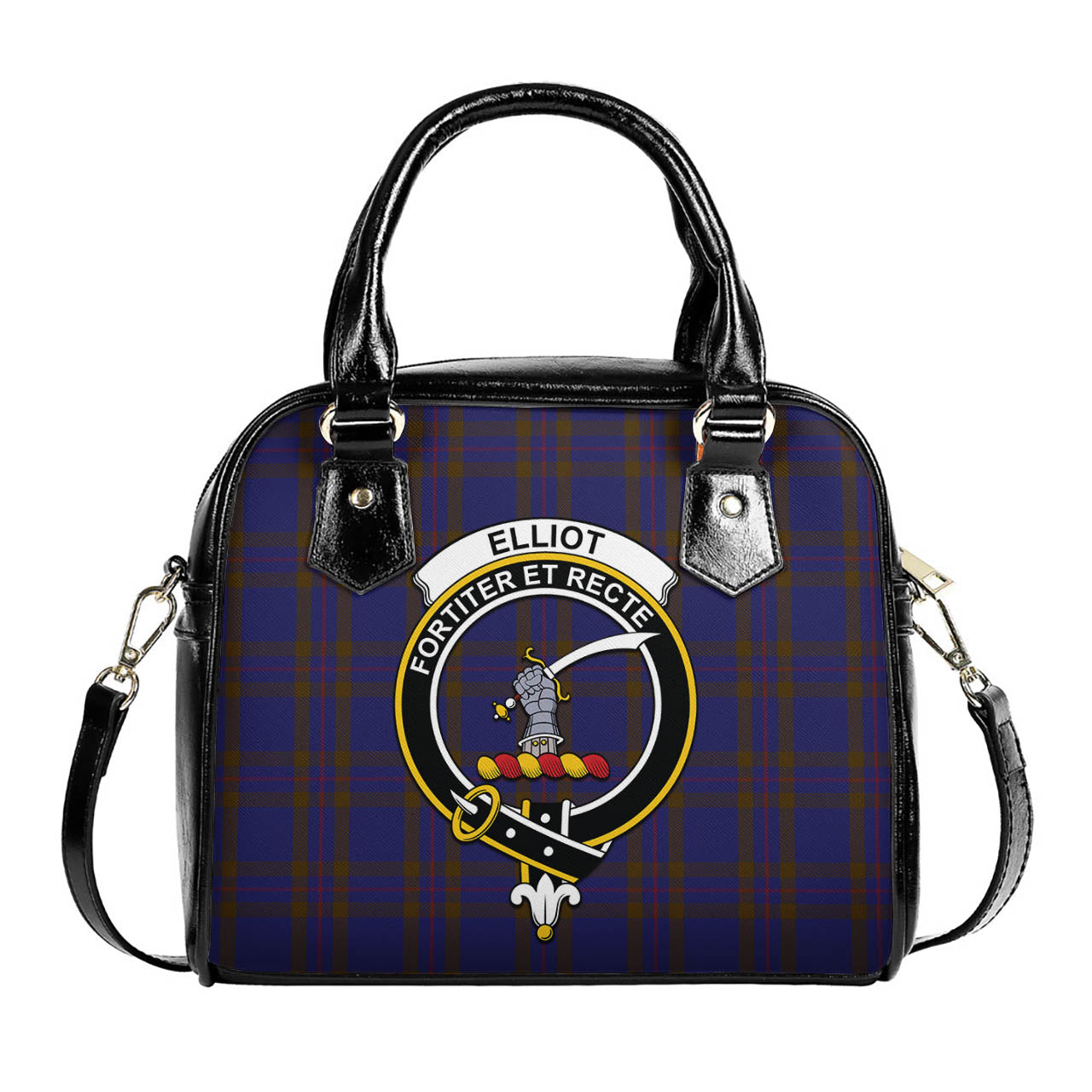 Elliot Tartan Shoulder Handbags with Family Crest One Size 6*25*22 cm - Tartanvibesclothing