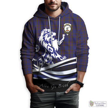 Elliot Tartan Hoodie with Alba Gu Brath Regal Lion Emblem