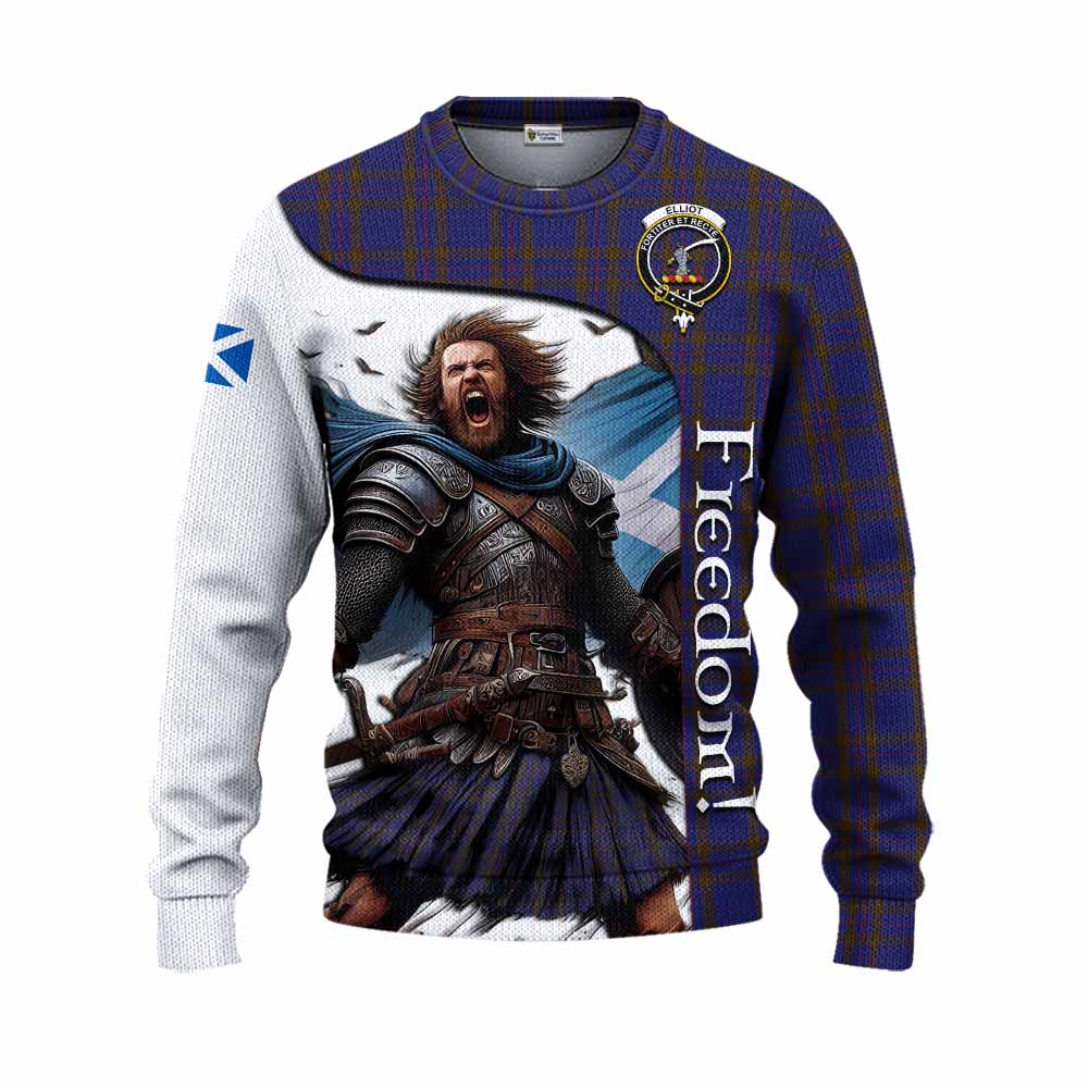 Tartan Vibes Clothing Elliot Crest Tartan Knitted Sweater Inspired by the Freedom of Scottish Warrior