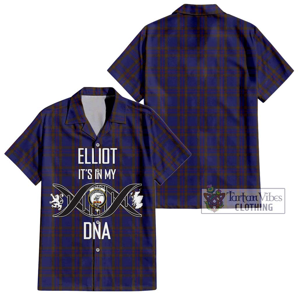 Elliot Tartan Short Sleeve Button Shirt with Family Crest DNA In Me Style Kid - Tartanvibesclothing Shop