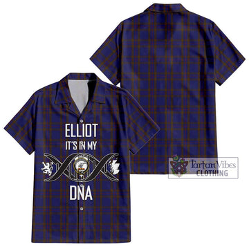 Elliot Tartan Short Sleeve Button Shirt with Family Crest DNA In Me Style