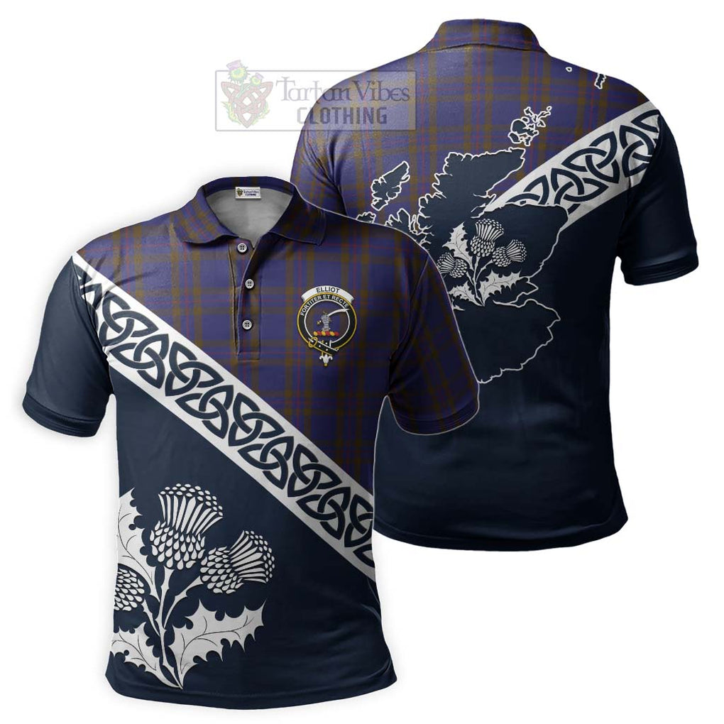 Elliot Tartan Polo Shirt Featuring Thistle and Scotland Map Kid - Tartanvibesclothing Store