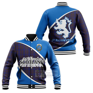 Elliot Family Crest Tartan Baseball Jacket Celebrate Saint Andrew's Day in Style