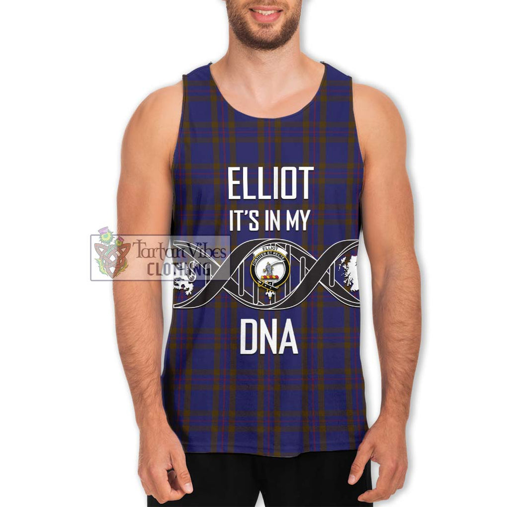 Elliot Tartan Men's Tank Top with Family Crest DNA In Me Style Men - Tartanvibesclothing Shop