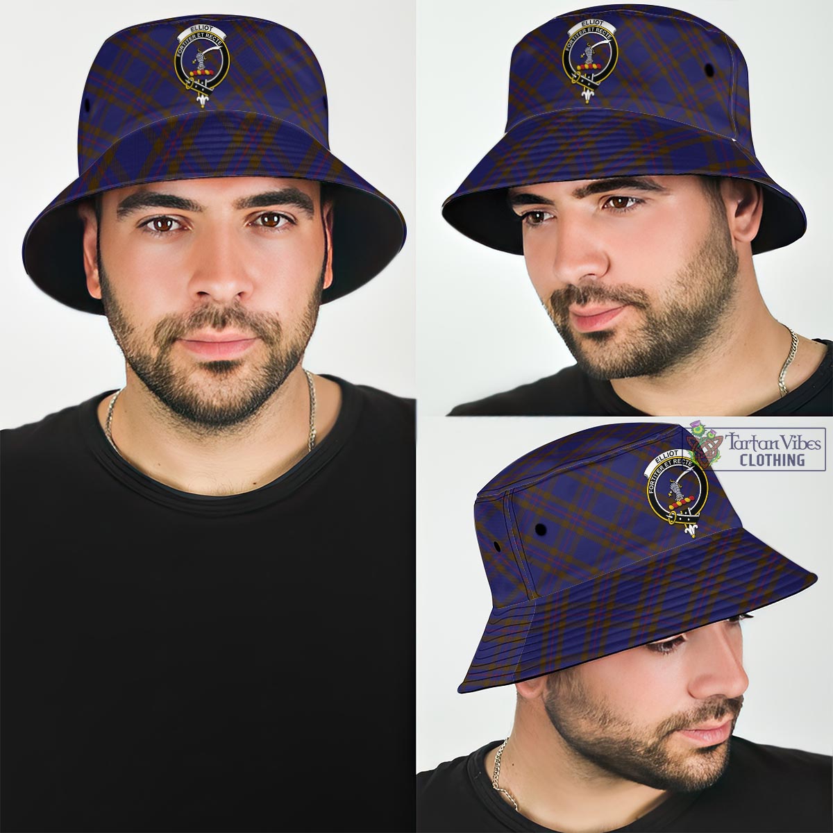 Tartan Vibes Clothing Elliot Tartan Bucket Hat with Family Crest