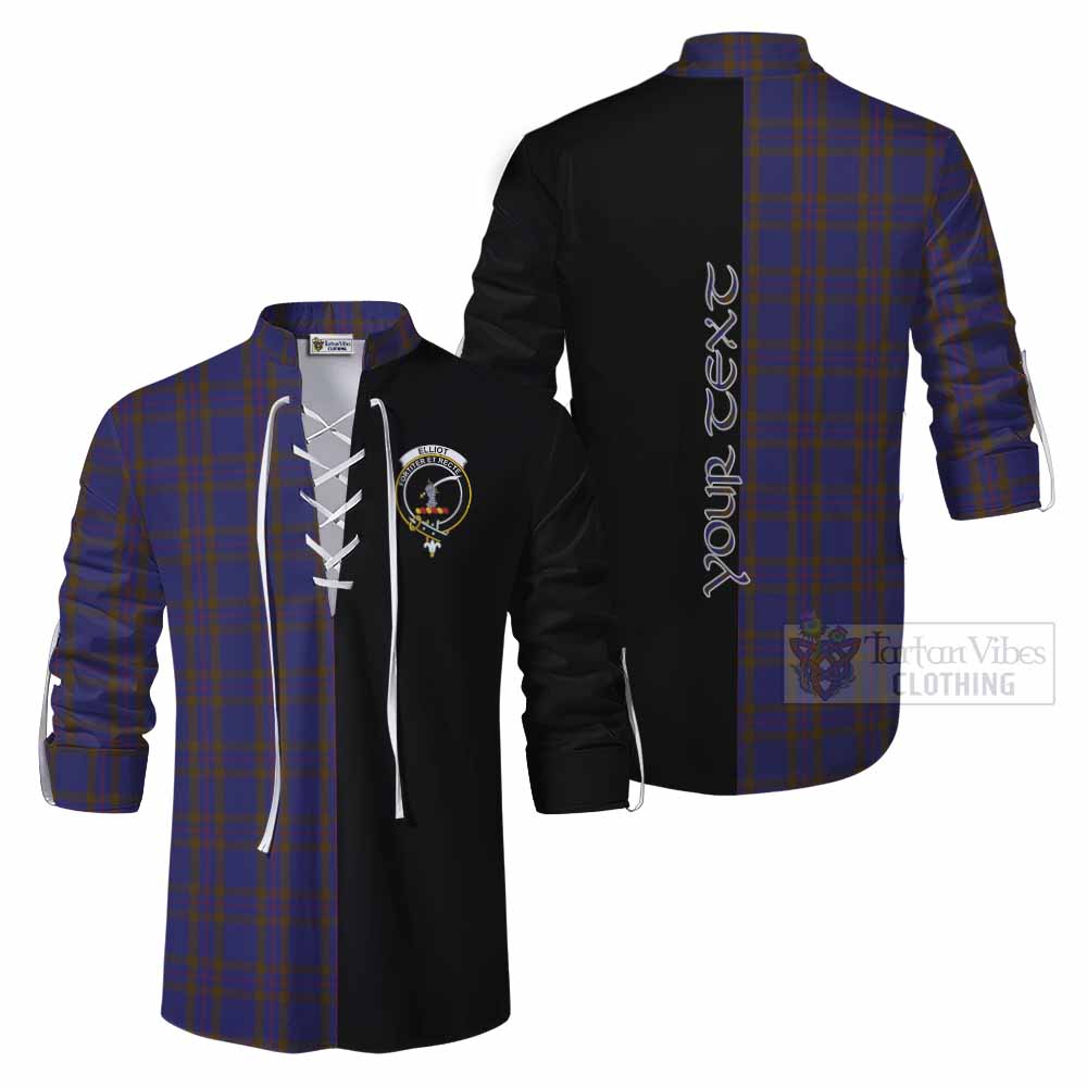 Tartan Vibes Clothing Elliot Tartan Ghillie Kilt Shirt with Family Crest and Half Of Me Style