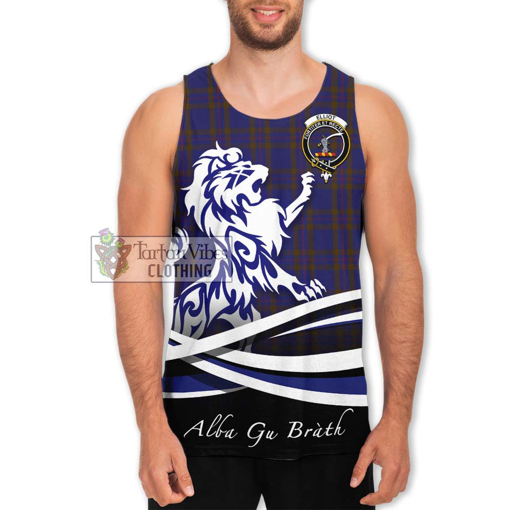 Elliot Tartan Men's Tank Top with Alba Gu Brath Regal Lion Emblem Men - Tartanvibesclothing Shop