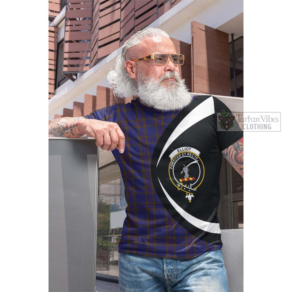 Tartan Vibes Clothing Elliot Tartan Cotton T-shirt with Family Crest Circle Style