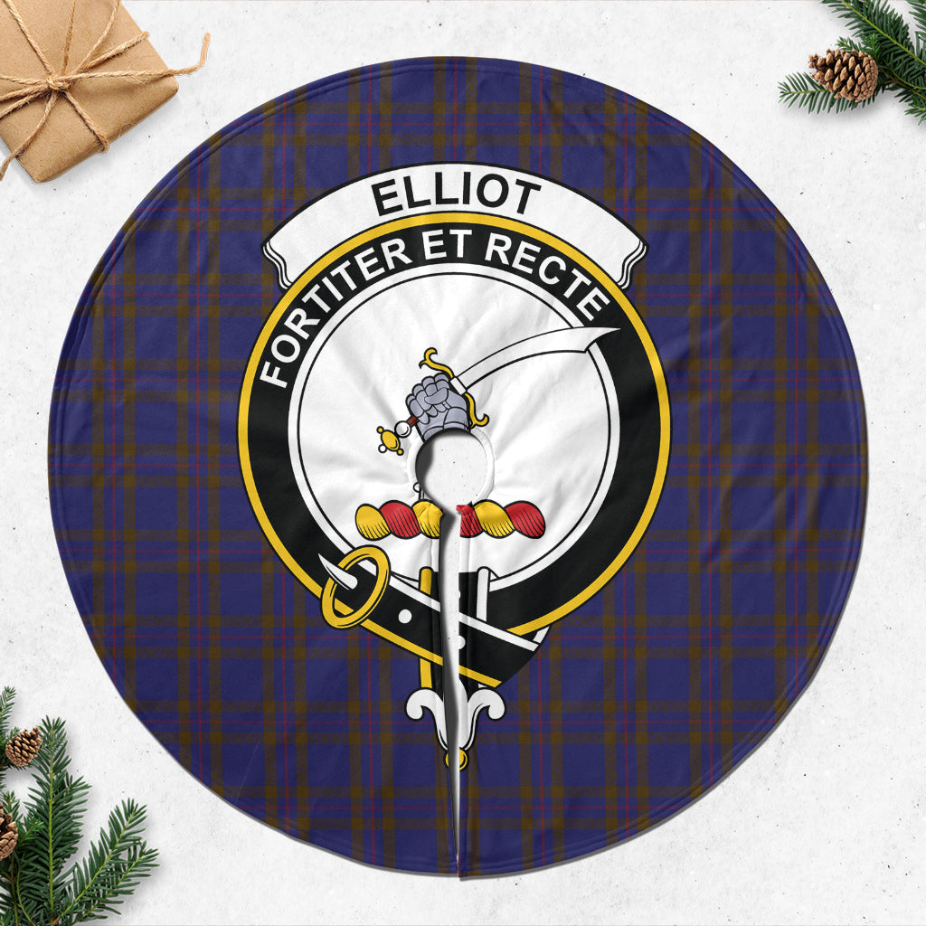 Elliot Tartan Christmas Tree Skirt with Family Crest 47*47 inch - Tartan Vibes Clothing