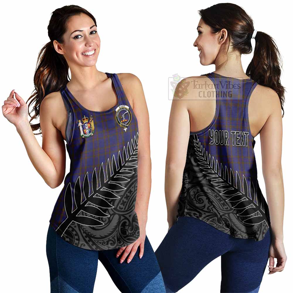 Tartan Vibes Clothing Elliot Crest Tartan Women's Racerback Tanks with New Zealand Silver Fern Half Style