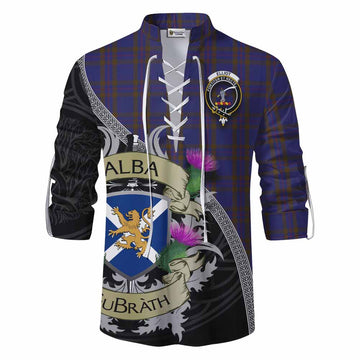 Elliot Tartan Family Crest Ghillie Kilt Shirt Lion Rampant Royal Thistle Shield Celtic Inspired Men - Tartan Vibes Clothing