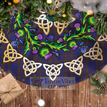 Elliot Tartan Christmas Tree Skirt with Thistle Celtic Knot Style