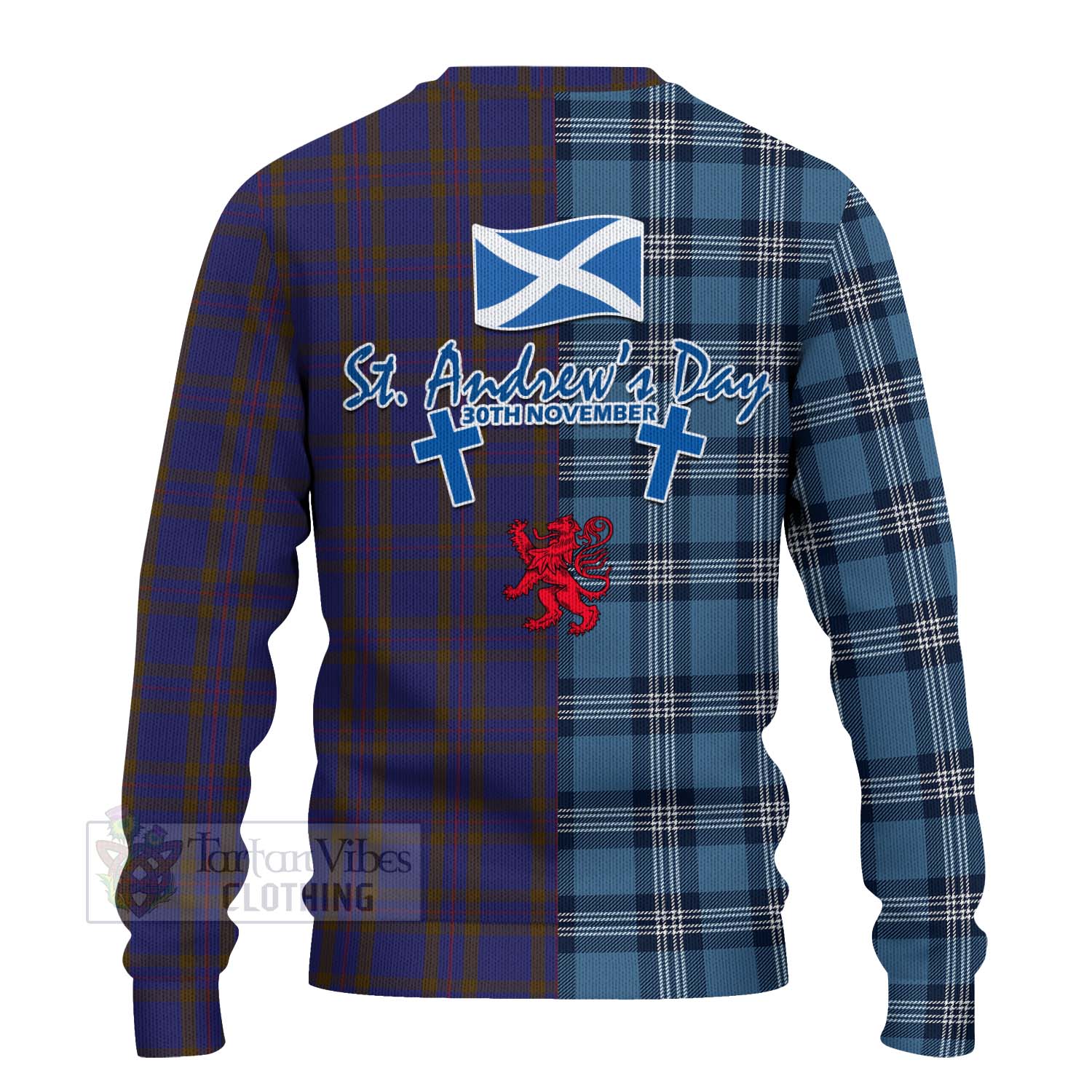 Tartan Vibes Clothing Elliot Tartan Knitted Sweater Happy St. Andrew's Day Half Tartan Style