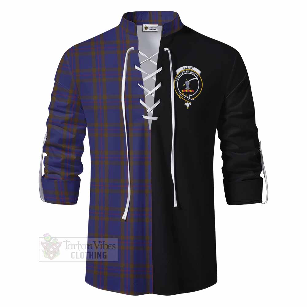 Tartan Vibes Clothing Elliot Tartan Ghillie Kilt Shirt with Family Crest and Half Of Me Style