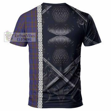 Elliot Tartan T-Shirt with Family Crest Cross Sword Thistle Celtic Vibes