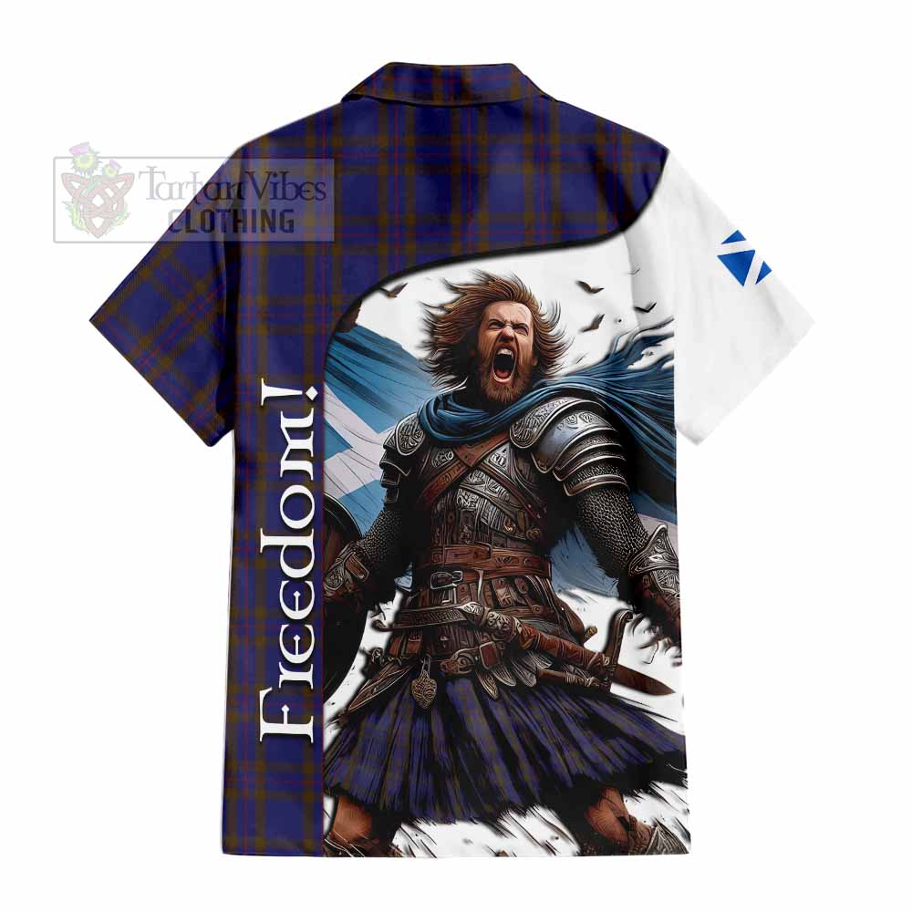 Tartan Vibes Clothing Elliot Crest Tartan Short Sleeve Button Shirt Inspired by the Freedom of Scottish Warrior