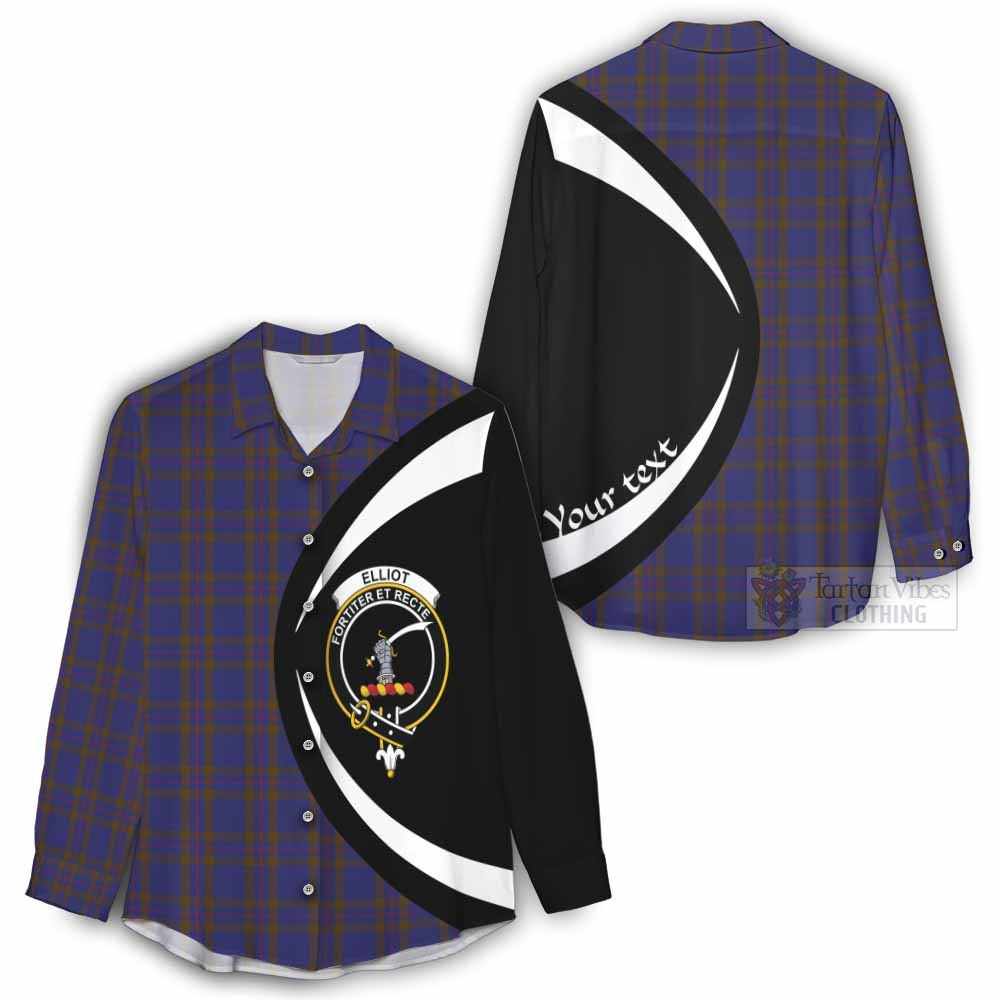 Tartan Vibes Clothing Elliot Tartan Women's Casual Shirt with Family Crest Circle Style