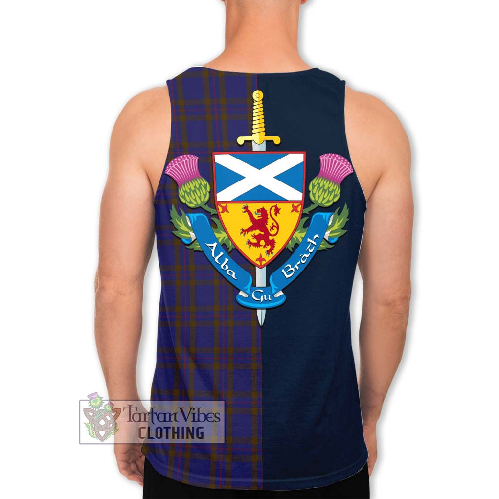 Tartan Vibes Clothing Elliot Tartan Men's Tank Top with Scottish Lion Royal Arm Half Style