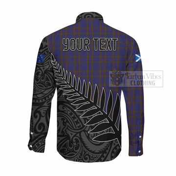 Elliot Crest Tartan Long Sleeve Button Shirt with New Zealand Silver Fern Half Style