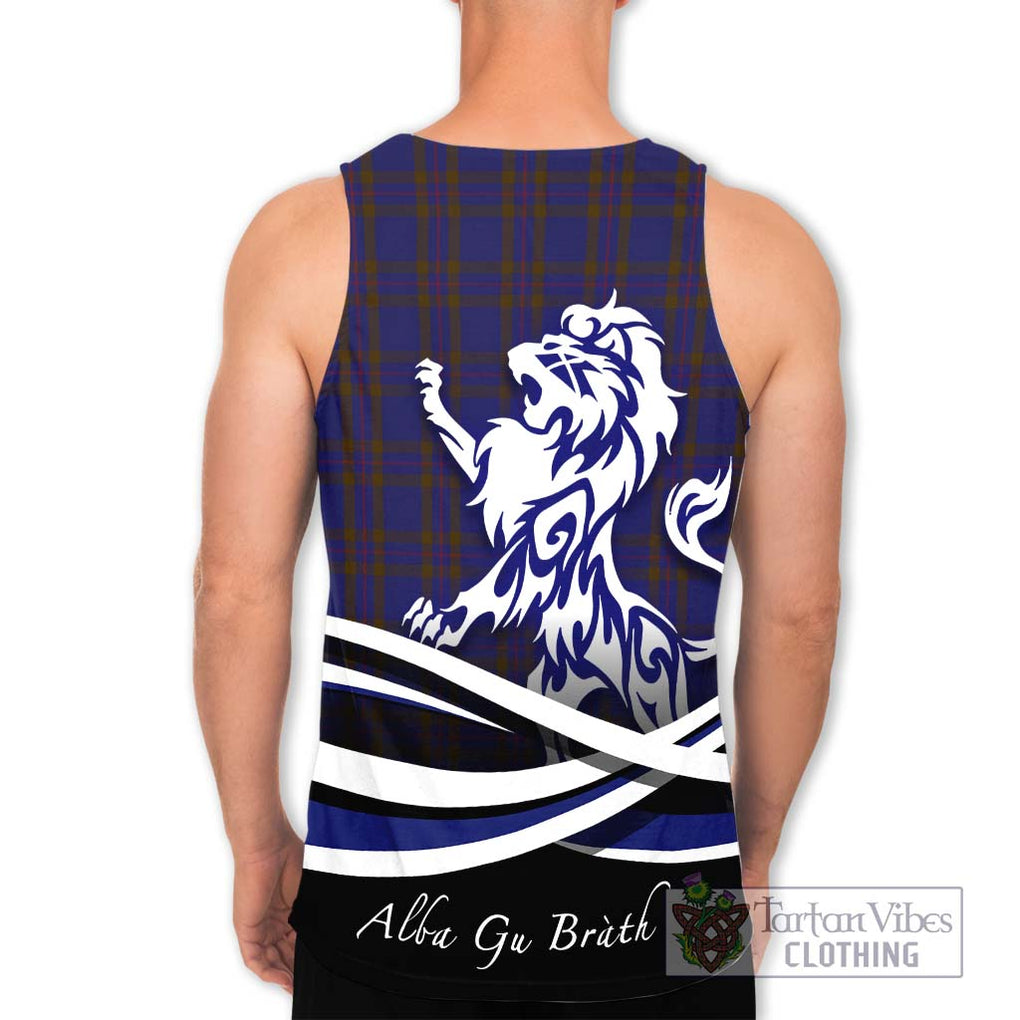 Elliot Tartan Men's Tank Top with Alba Gu Brath Regal Lion Emblem - Tartanvibesclothing Shop