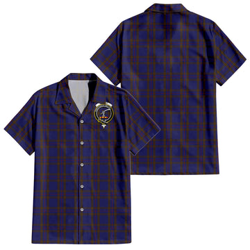 Elliot Tartan Short Sleeve Button Down Shirt with Family Crest