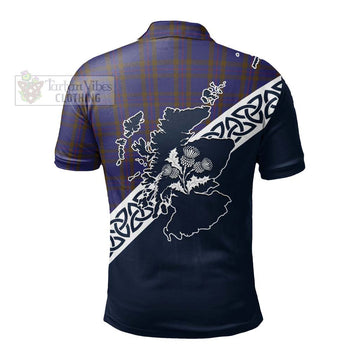 Elliot Tartan Polo Shirt Featuring Thistle and Scotland Map