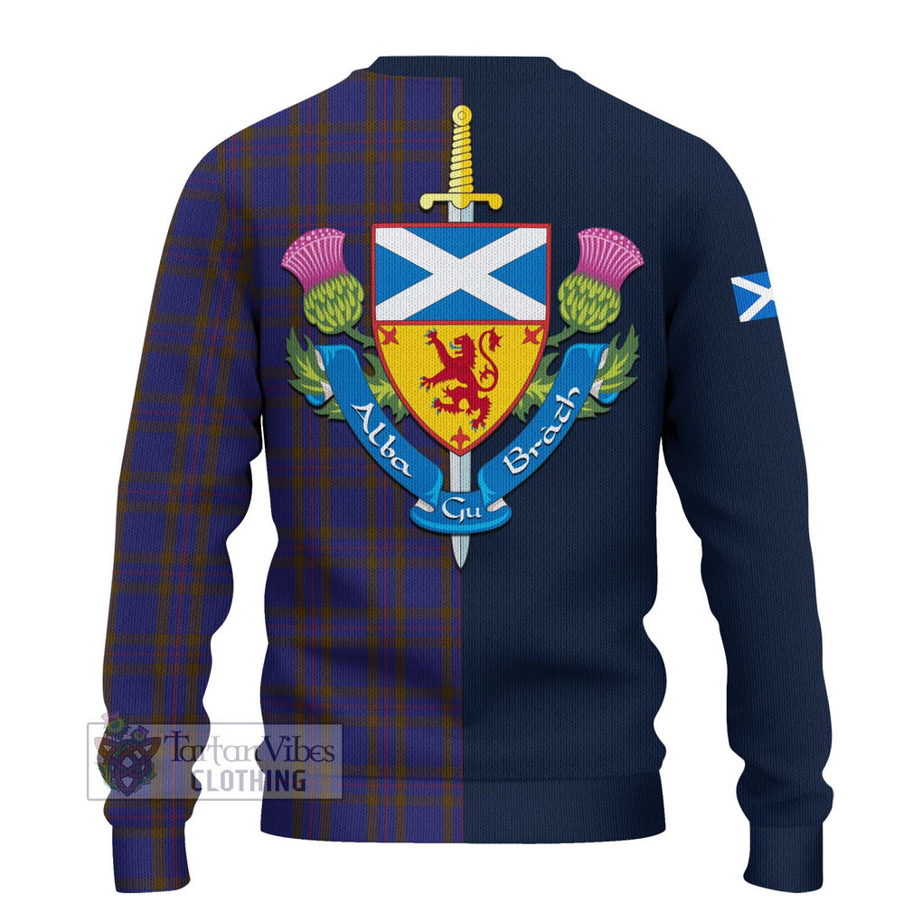 Tartan Vibes Clothing Elliot Tartan Knitted Sweater with Scottish Lion Royal Arm Half Style