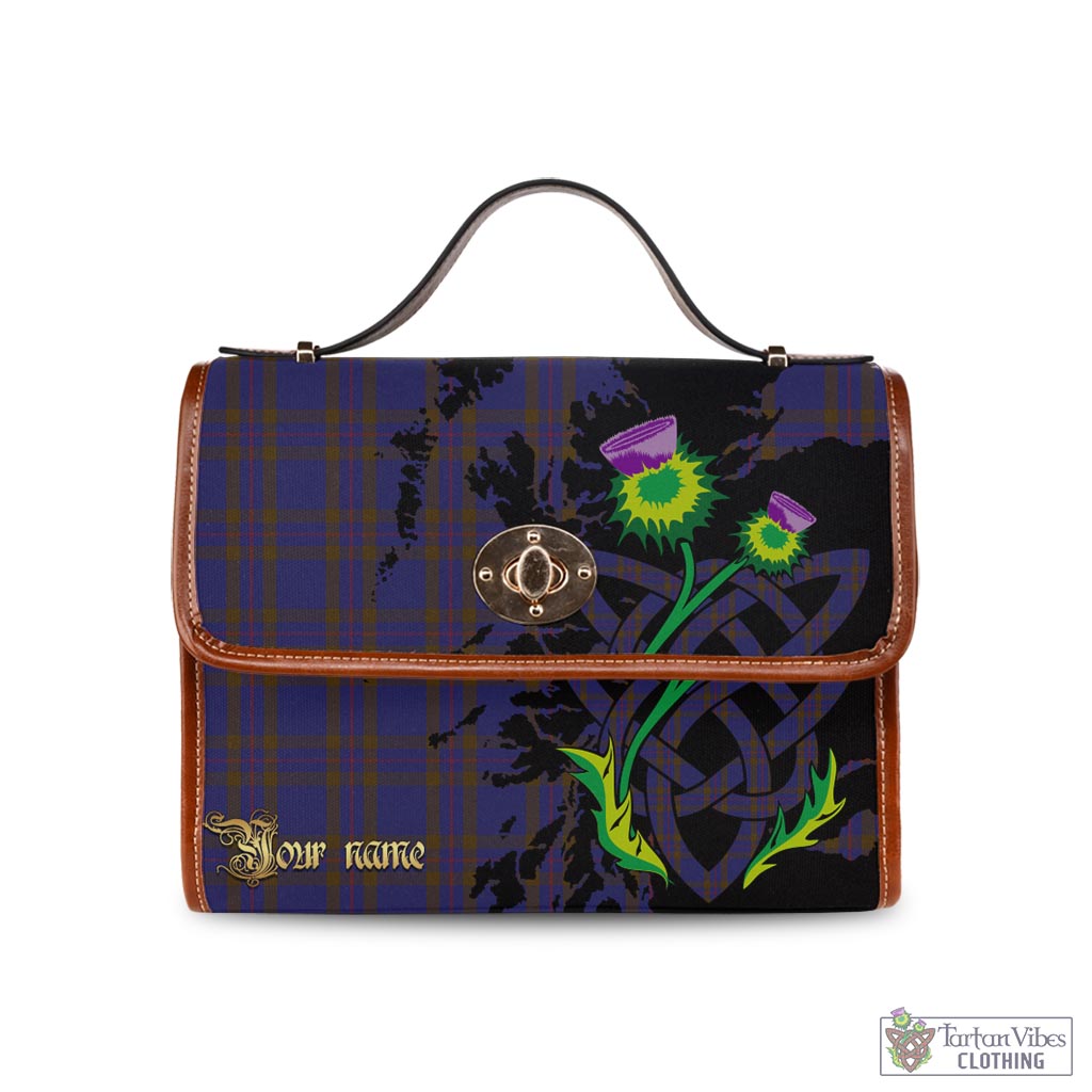 Tartan Vibes Clothing Elliot Tartan Waterproof Canvas Bag with Scotland Map and Thistle Celtic Accents