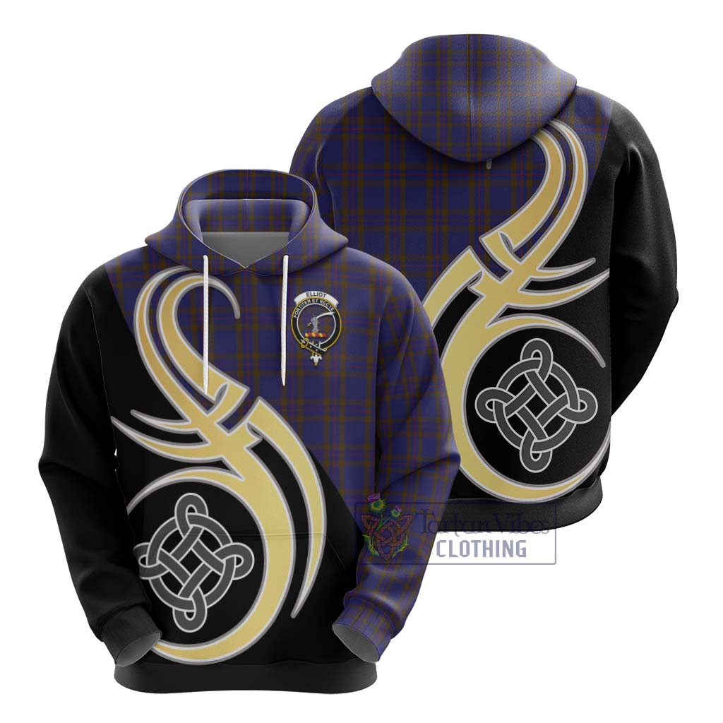 Elliot Tartan Hoodie with Family Crest and Celtic Symbol Style - Tartan Vibes Clothing