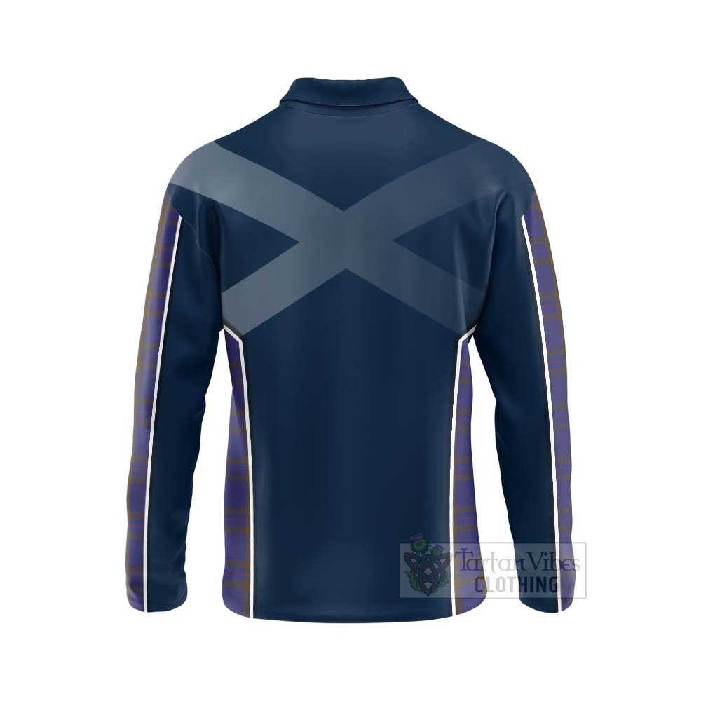 Tartan Vibes Clothing Elliot Tartan Long Sleeve Polo Shirt with Family Crest and Scottish Thistle Vibes Sport Style