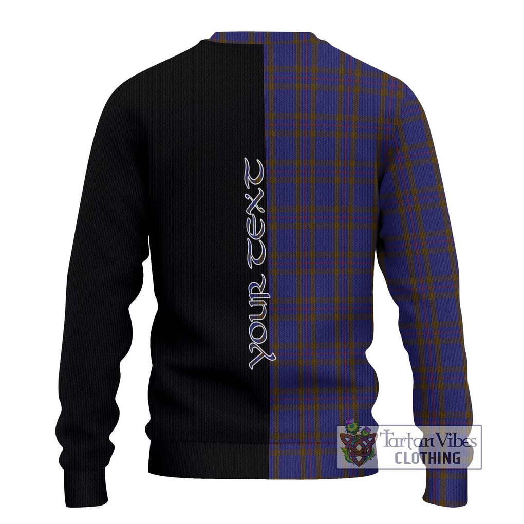 Elliot Tartan Knitted Sweater with Family Crest and Half Of Me Style - Tartanvibesclothing Shop