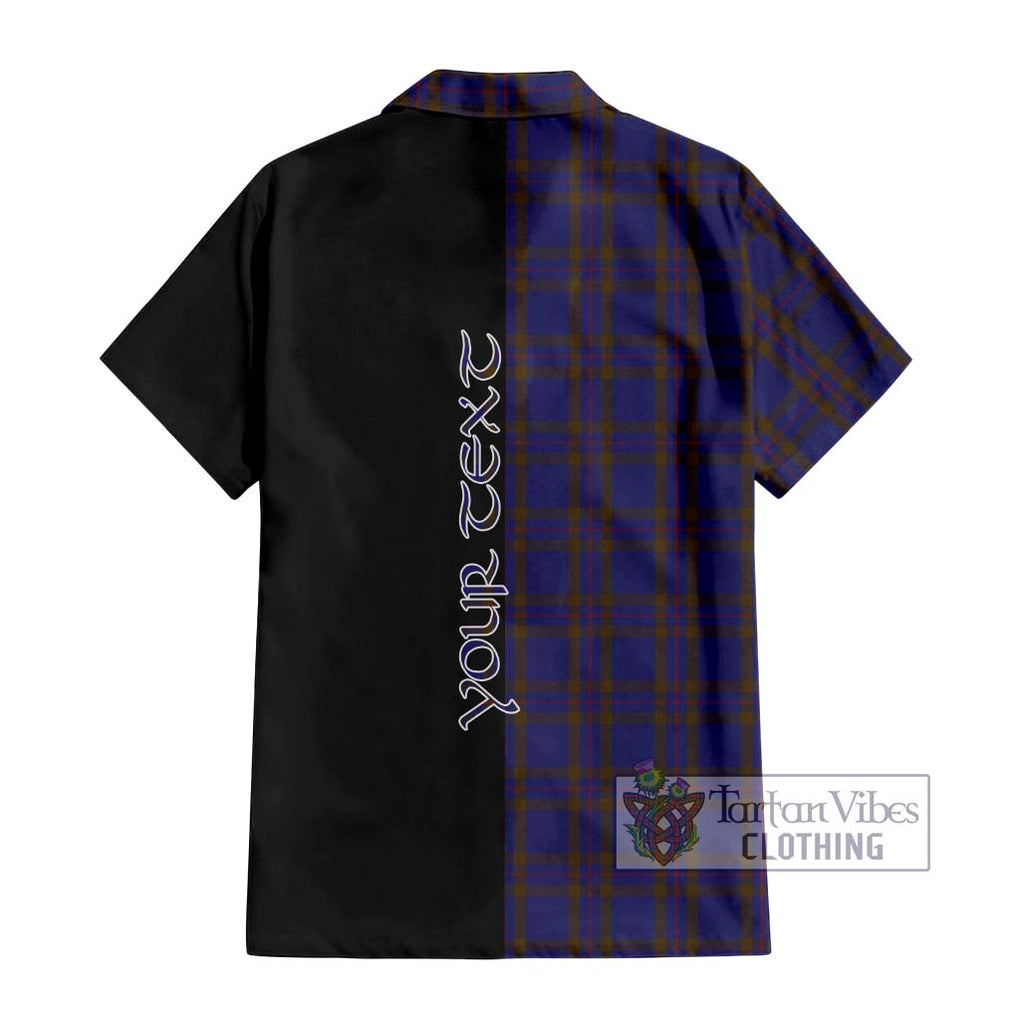 Elliot Tartan Short Sleeve Button Shirt with Family Crest and Half Of Me Style - Tartanvibesclothing Shop