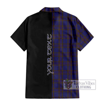 Elliot Tartan Short Sleeve Button Shirt with Family Crest and Half Of Me Style