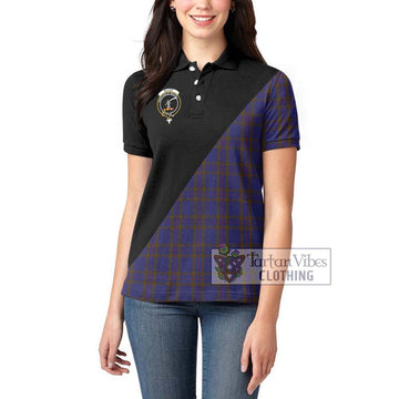 Elliot Tartan Women's Polo Shirt with Family Crest and Military Logo Style