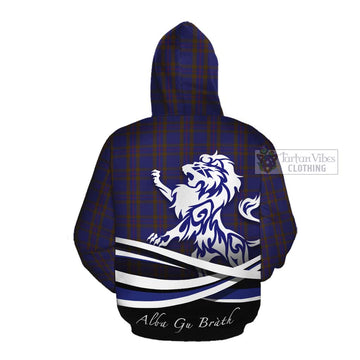 Elliot Tartan Cotton Hoodie with Alba Gu Brath Regal Lion Emblem