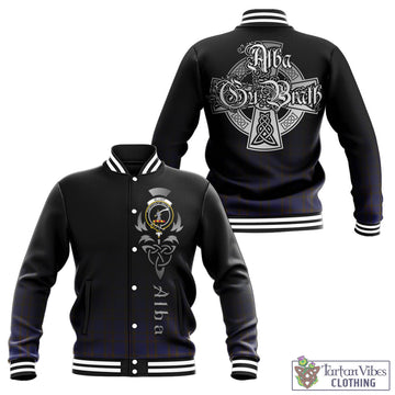 Elliot Tartan Baseball Jacket Featuring Alba Gu Brath Family Crest Celtic Inspired