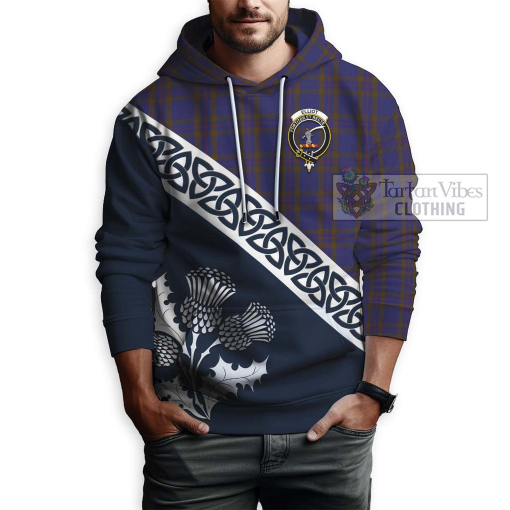 Tartan Vibes Clothing Elliot Tartan Hoodie Featuring Thistle and Scotland Map