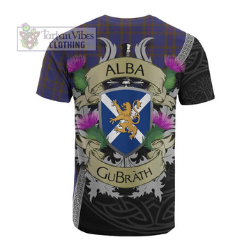 Elliot Tartan Family Crest Cotton T-shirt Lion Rampant Royal Thistle Shield Celtic Inspired - Tartan Vibes Clothing