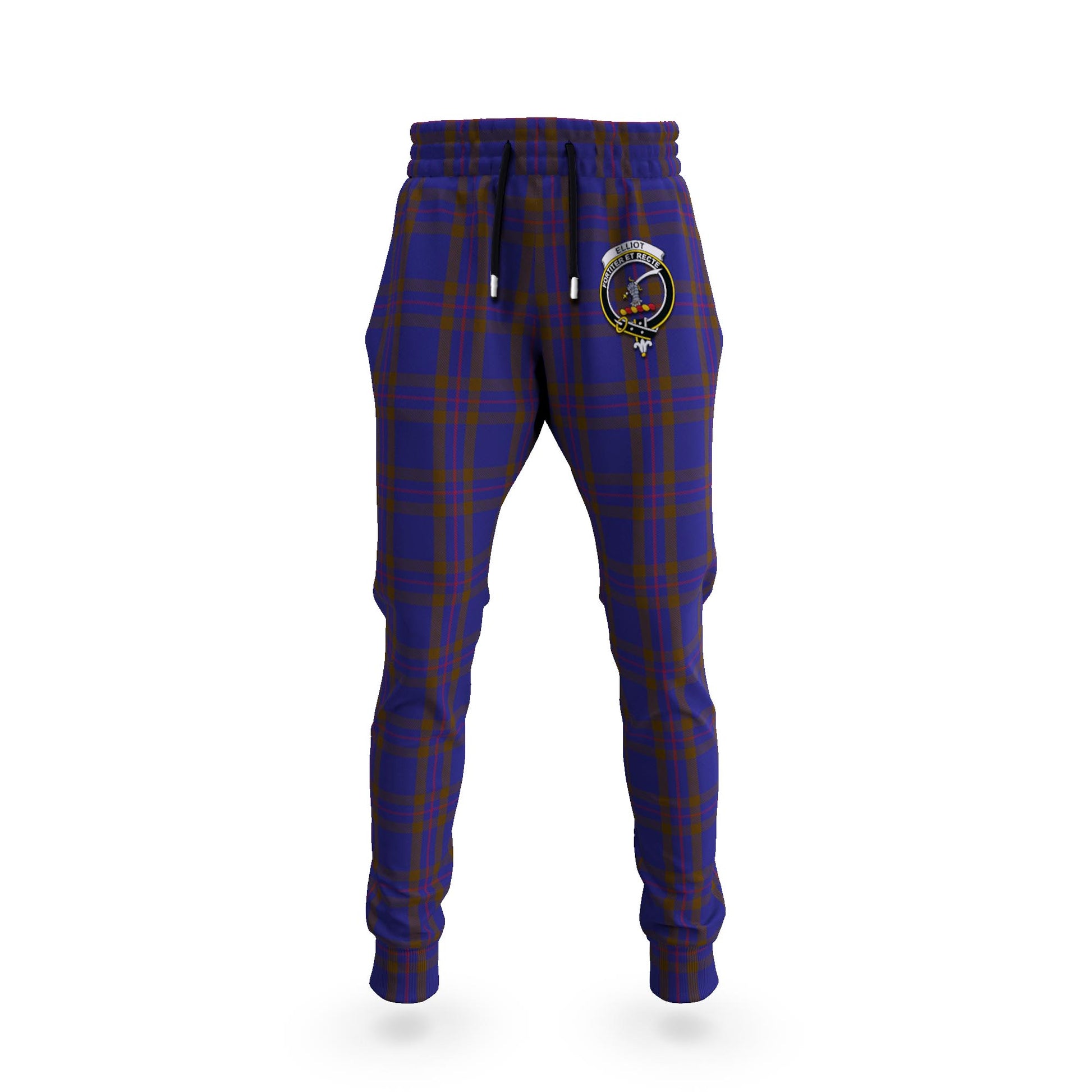 Elliot Tartan Joggers Pants with Family Crest 5XL - Tartan Vibes Clothing