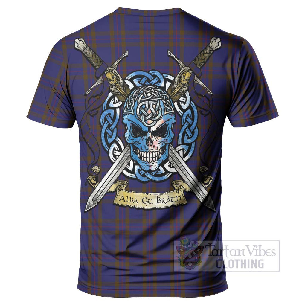 Tartan Vibes Clothing Elliot Tartan T-Shirt with Family Crest Celtic Skull Style