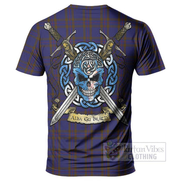 Elliot Tartan T-Shirt with Family Crest Celtic Skull Style