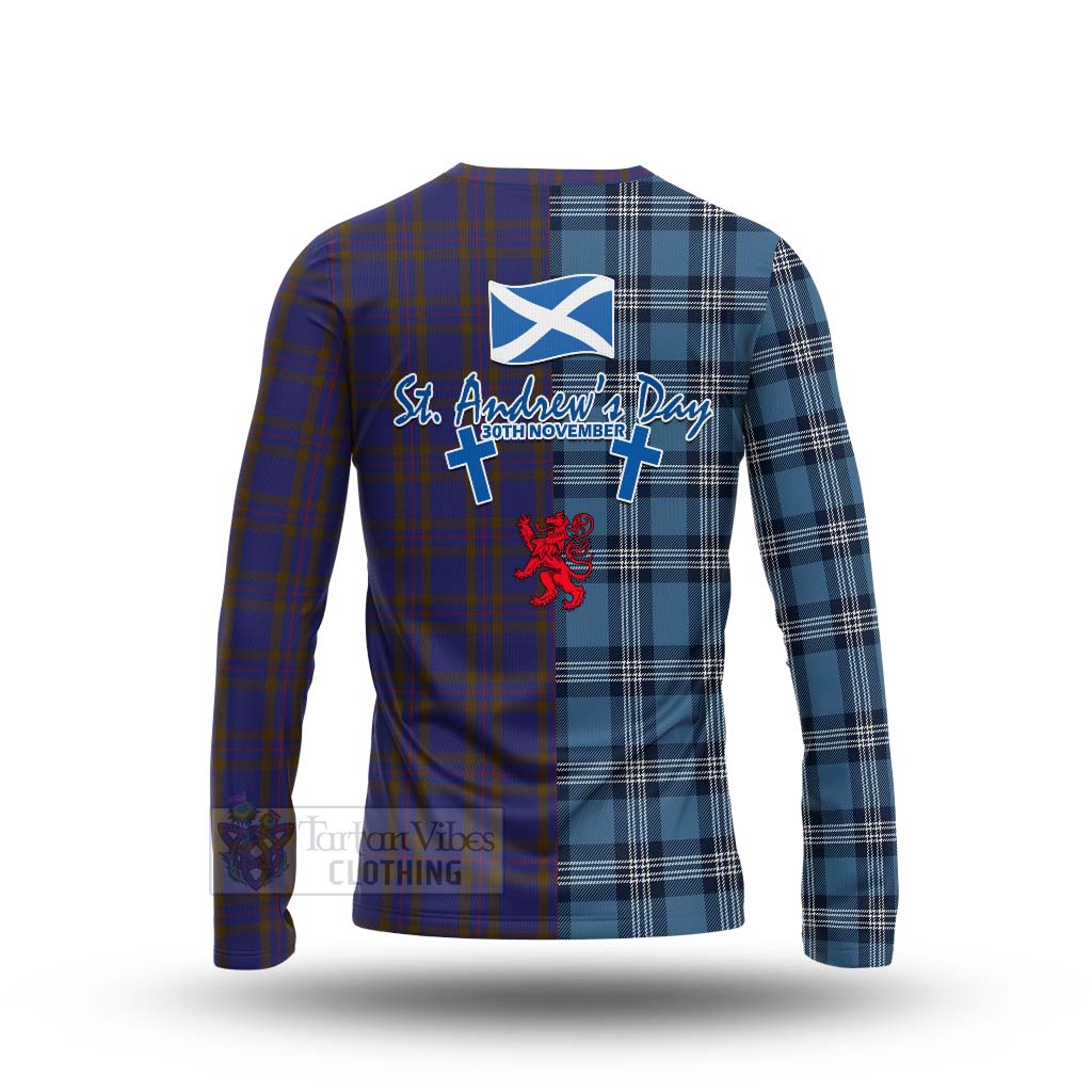 Tartan Vibes Clothing Elliot Tartan Long Sleeve T-Shirt Happy St. Andrew's Day Half Tartan Style